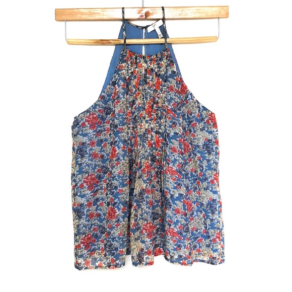 Joie Larisse B Floral Print Tank in Slate Blue - Picture 3 of 6